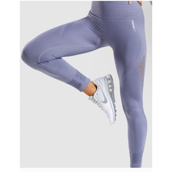 Gymshark Leggings Womens Small Purple Energy High Waisted Seamless Cutout - Picture 1 of 10